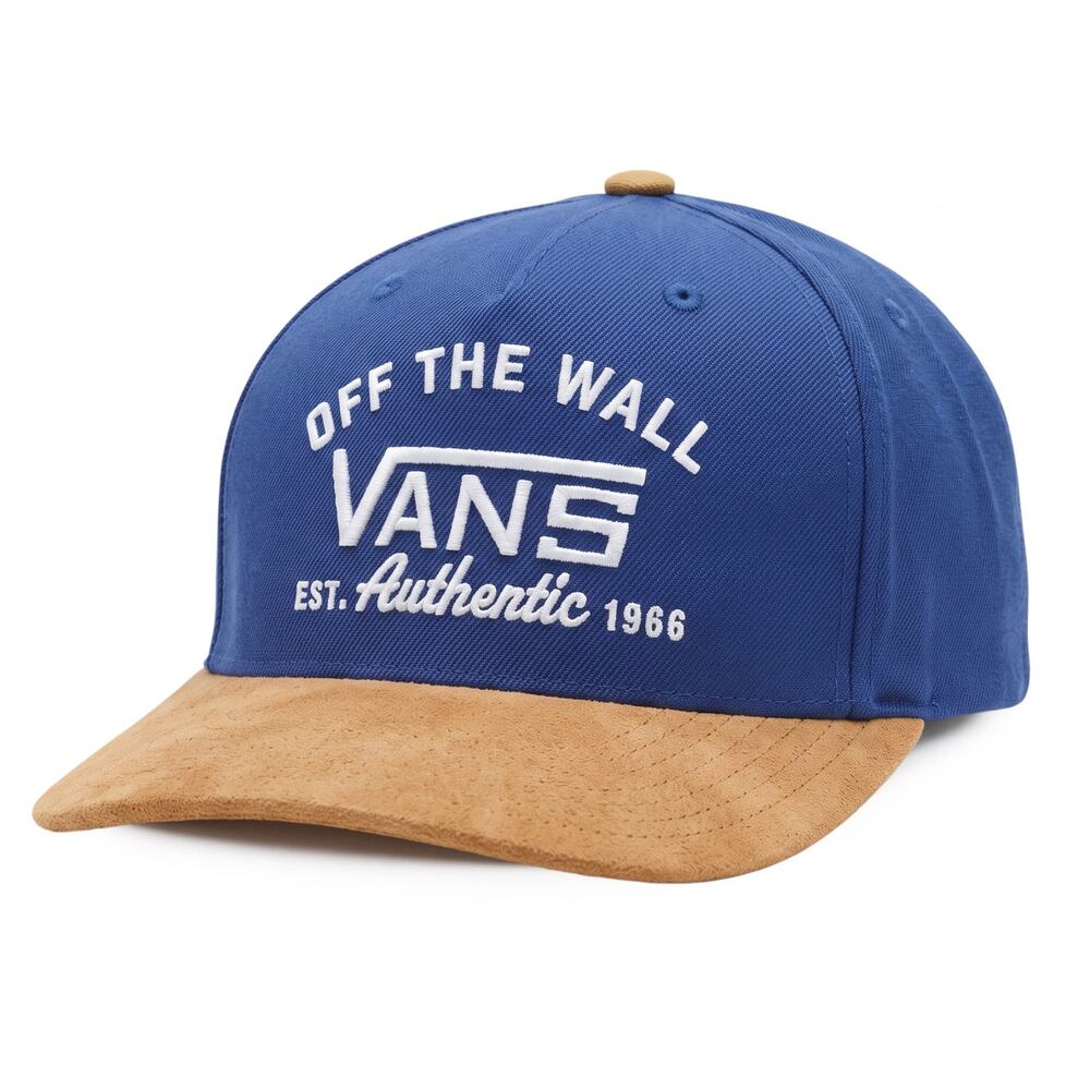 Vans Off The Wall x Starter Snapback Hat Blue Tan Two Tone Faux Suede Brim OSFA